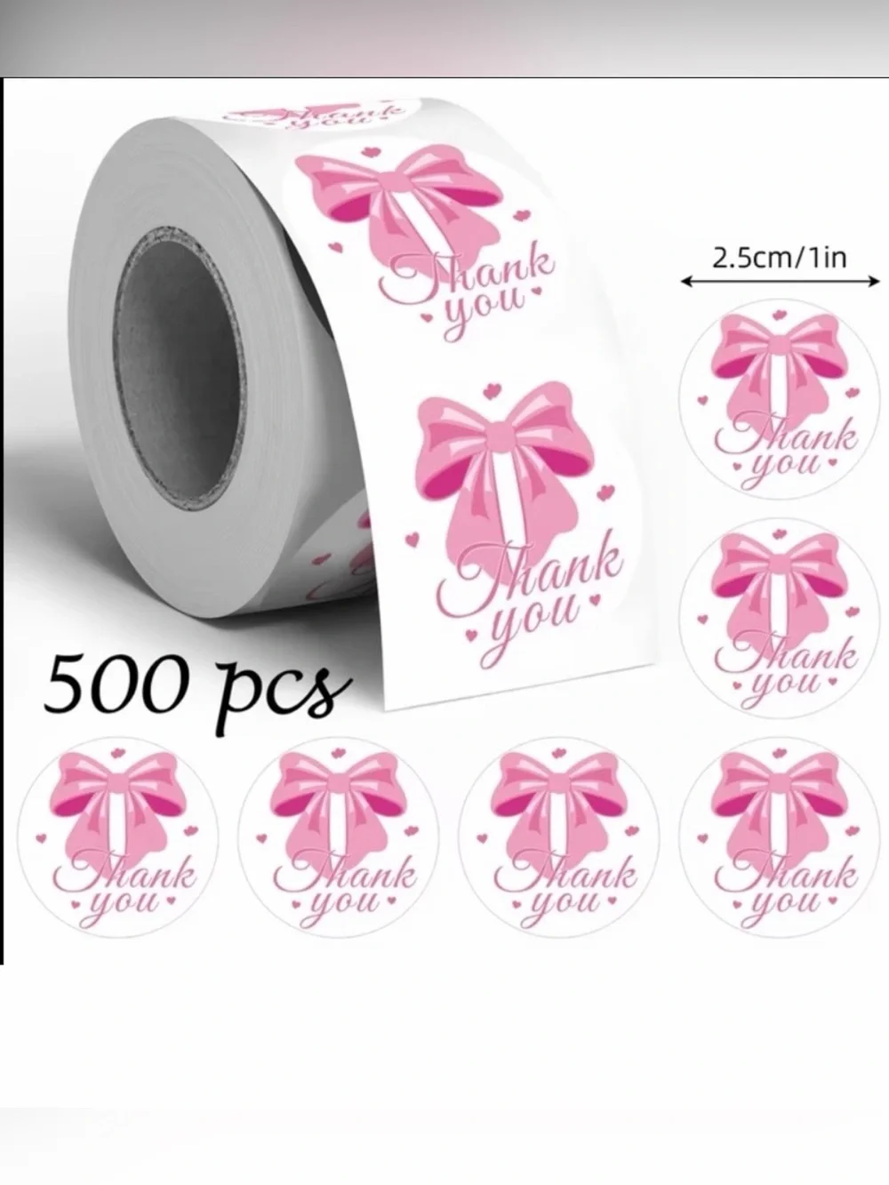 600pcs Customer Appreciation Bundle - 50 Thank You Cards & 500 Stickers
